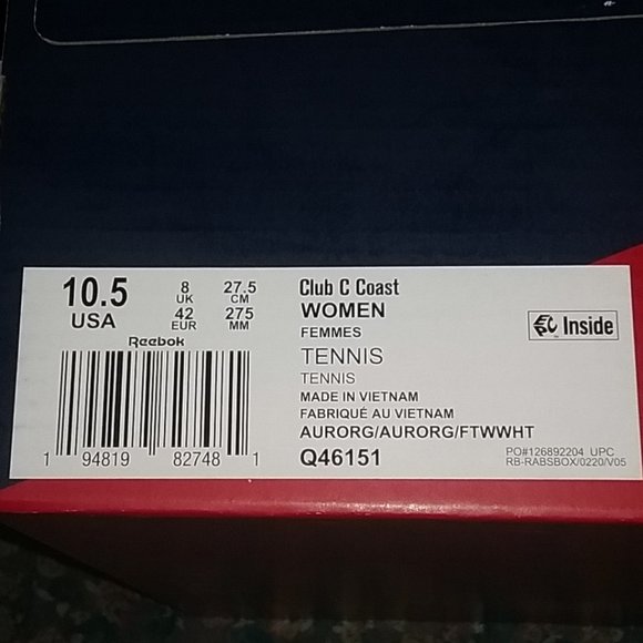 Reebok Club C Coast Shoes Aurora Orange - Picture 10 of 10